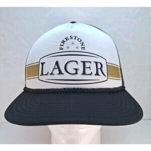Firestone Walker Brewing Company Lager Hat Cap Snap Back White Trucker Rope